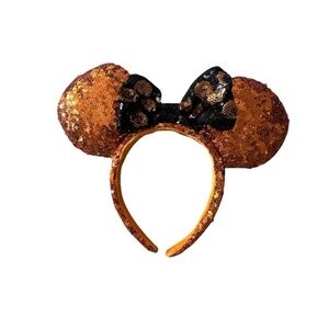 Disney Parks Minnie Ears Headband  OS Halloween - Fall Orange Sparkles